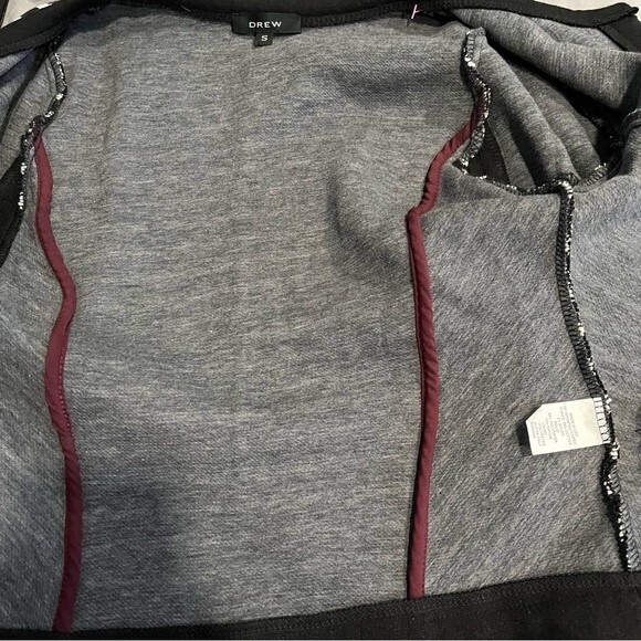 Drew Black & Ivory Striped Zip-Front Cardigan Sweater Size Small - Picture 8 of 10